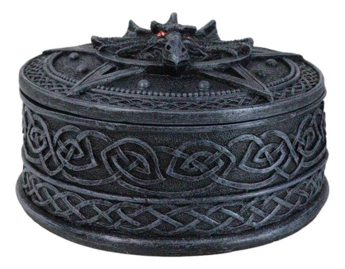 Celtic Knotwork Pentagram Gaze Of The Dragon Decorative Jewelry Box Figurine
