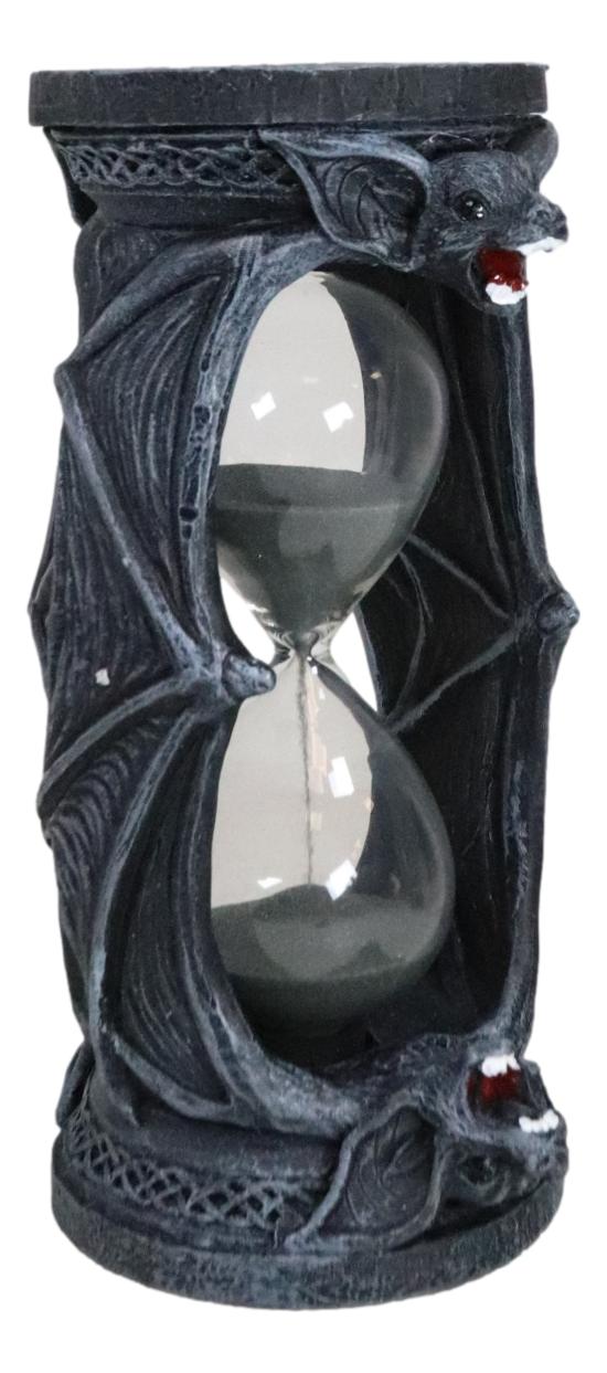 Celtic Knotwork Tomb Vampire Bats Gothic Invertible Pillar Sand Timer Figurine