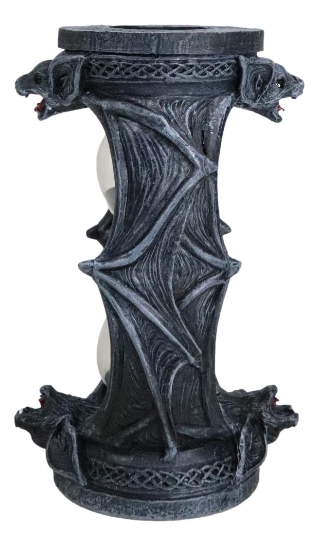 Celtic Knotwork Tomb Vampire Bats Gothic Invertible Pillar Sand Timer Figurine
