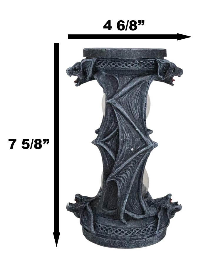 Celtic Knotwork Tomb Vampire Bats Gothic Invertible Pillar Sand Timer Figurine