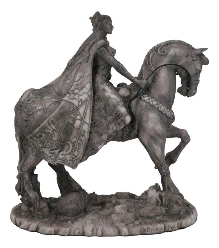 Celtic Moon Goddess Rhiannon Riding Horse In Arberth Clay Finish Figurine