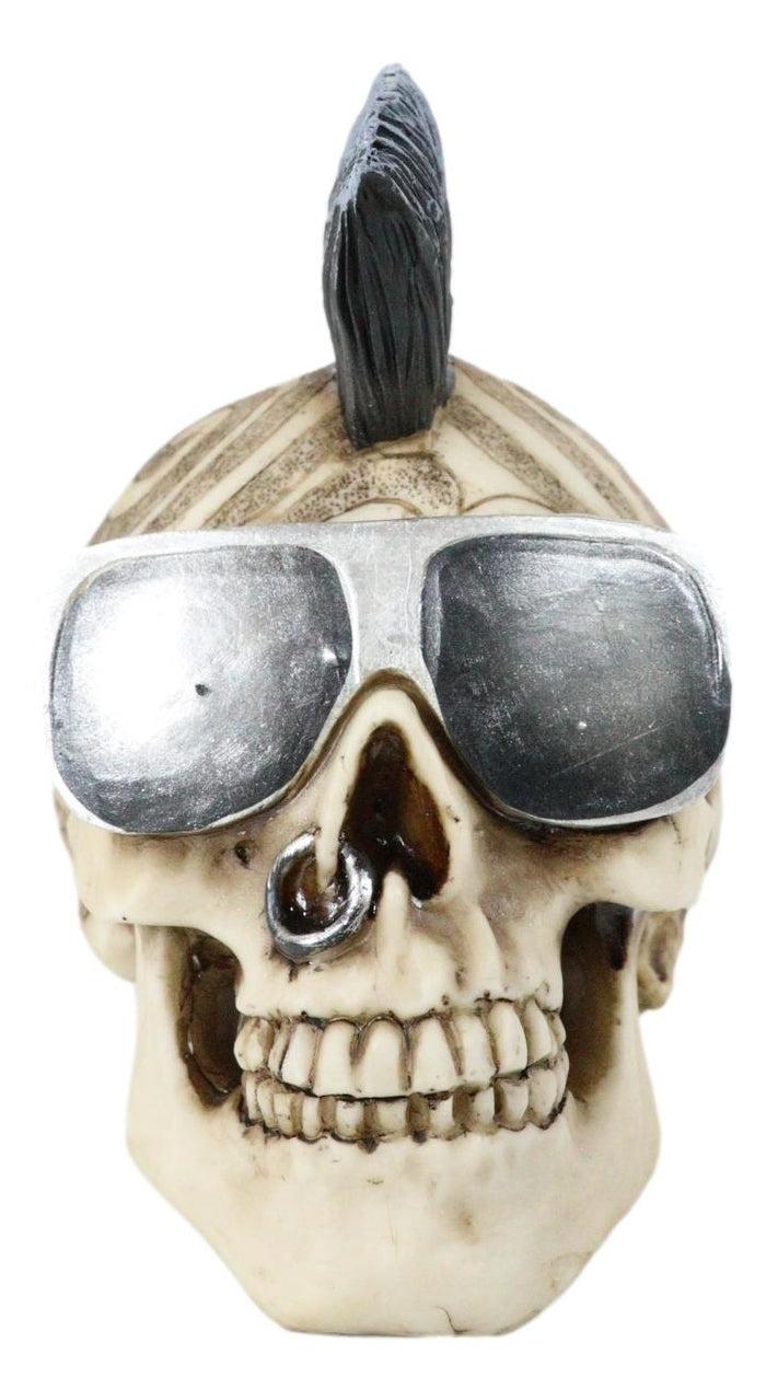 Celtic Tattoo Knotwork Mohawk Black Punk Haired Skull With Cool Shades Figurine
