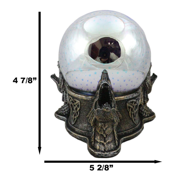 Celtic Trinity Knotwork Roaring Dragons LED Night Light Magic Stars Glass Ball