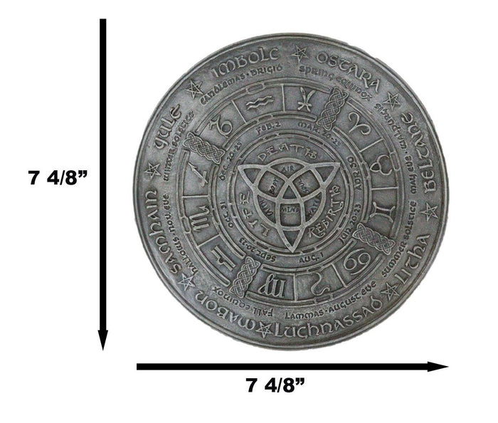 Celtic Trinity Triquetra Knot With Wicca Symbols Wheel Of The Year Wall Plaque