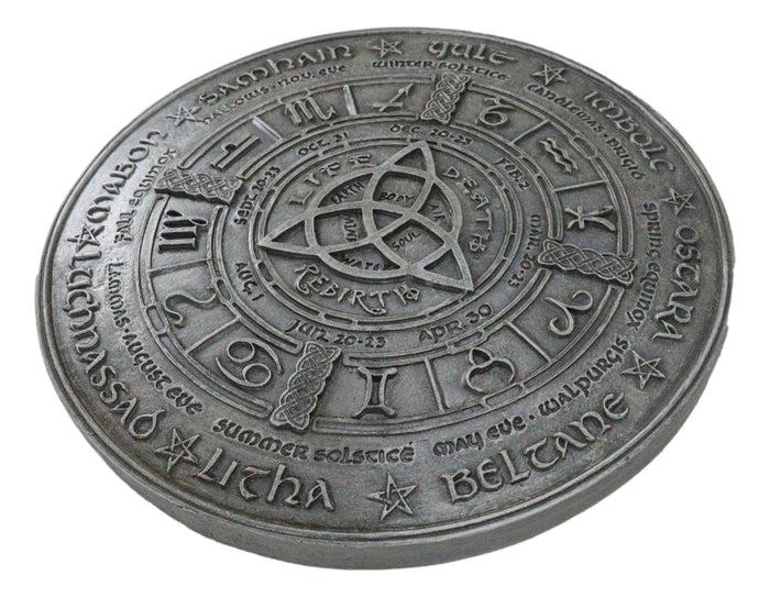 Celtic Trinity Triquetra Knot With Wicca Symbols Wheel Of The Year Wall Plaque