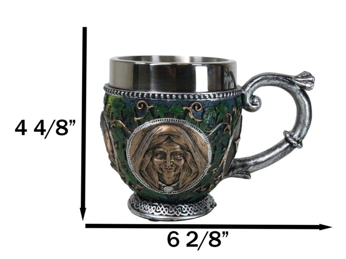 Celtic Triple Moon Goddess Maiden Mother Crone Ivy Leaves Wiccan Teacup Mug 10oz