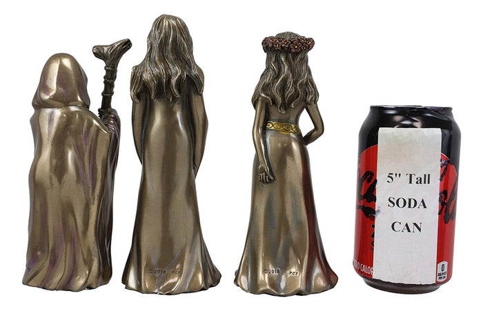 Celtic Wiccan Moon Cycle Triple Goddess Maiden Mother Crone Statue Set Of 3