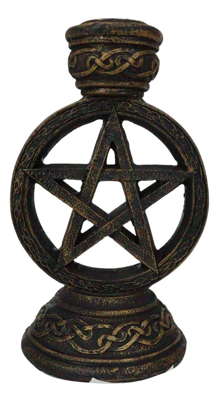 Celtic Witchcraft Wicca Sacred Pentagram Circle Backflow Incense Burner Figurine