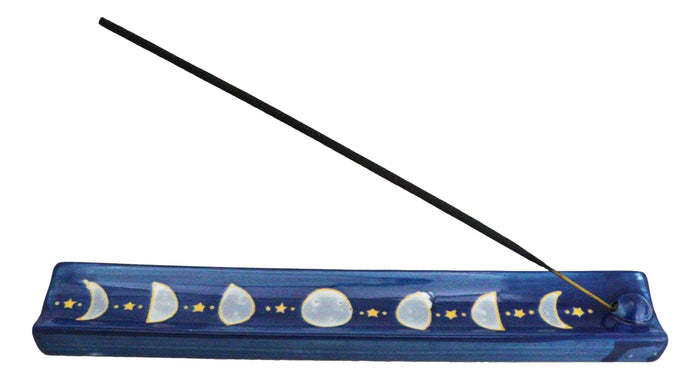 Ceramic Celestial Astrology Midnight Blue Moon Phase Incense Burner Figurine Ceramic Celestial Astrology Midnight Blue Moon Phase Incense Burner Figurine