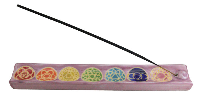 Ceramic Colorful Rainbow 7 Chakra Zone Colors Mandala Flowers Incense Holder Ceramic Colorful Rainbow 7 Chakra Zone Colors Mandala Flowers Incense Holder