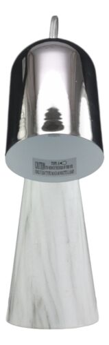 Ceramic Contemporary Cone Task Table Lamp Faux Carrara Marble Base Black Shade