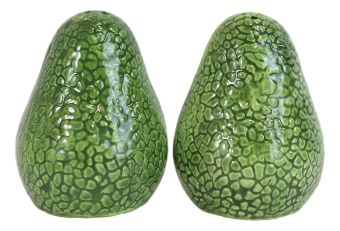 Ceramic Superfood Hearty Avocado Halves Salt And Pepper Shakers Figurine Set