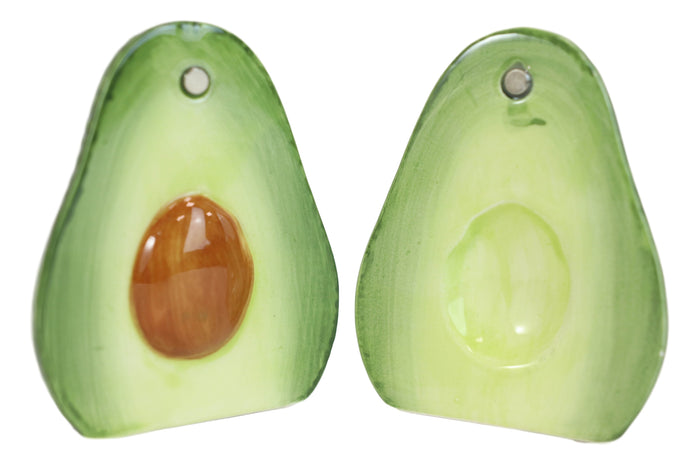Ceramic Superfood Hearty Avocado Halves Salt And Pepper Shakers Figurine Set