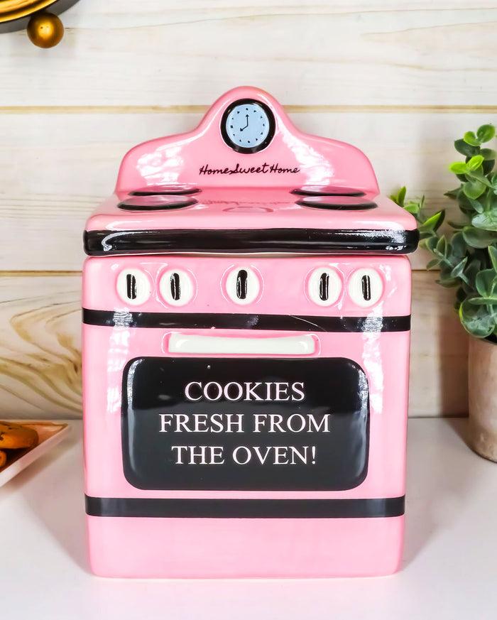 Ceramic Vintage Pink Oven Cookie Jar With Seal Tight Lid Old Fashioned Retro