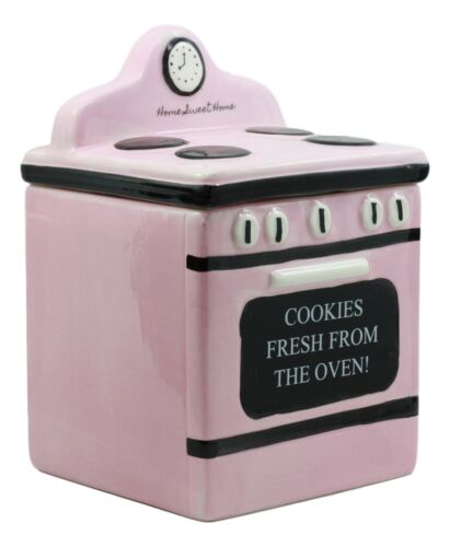 Ceramic Vintage Pink Oven Cookie Jar With Seal Tight Lid Old Fashioned Retro