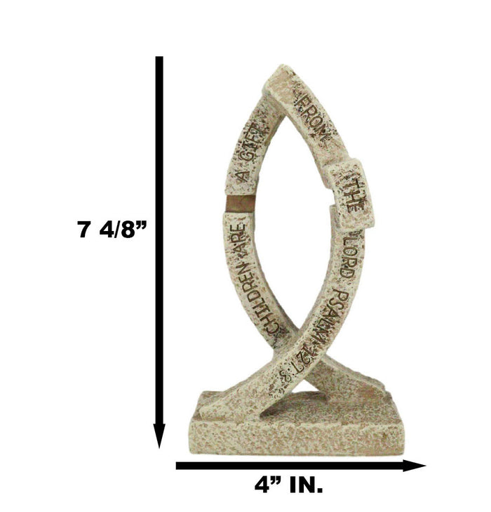 Christian Sacred Fish Ichthys 'Children Are A Gift From The Lord' Cross Figurine
