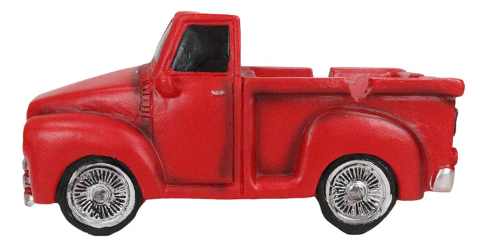 Classic Vintage Red Pickup Truck Hauling Smokes Cigarette Ashtray Figurine