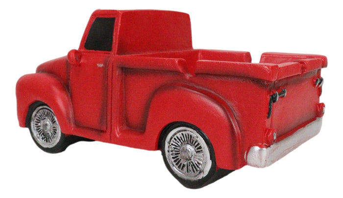 Classic Vintage Red Pickup Truck Hauling Smokes Cigarette Ashtray Figurine