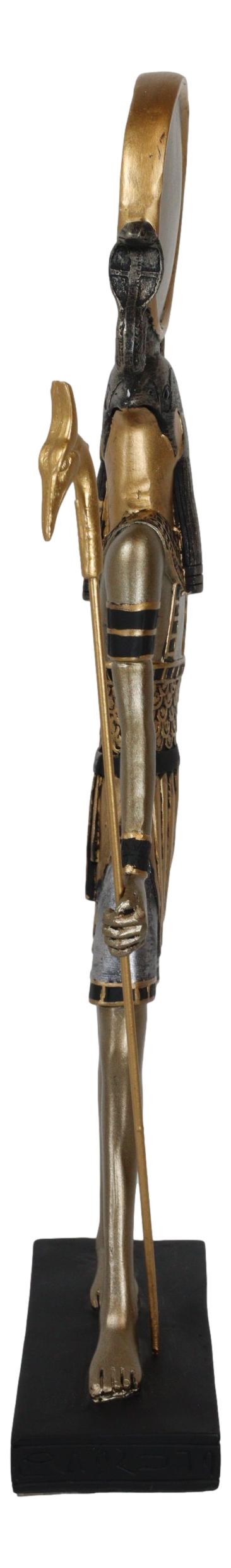 Classical Egyptian God Of The Sky And Sun Horus Ra With Uraeus Cobra Statue 12"H