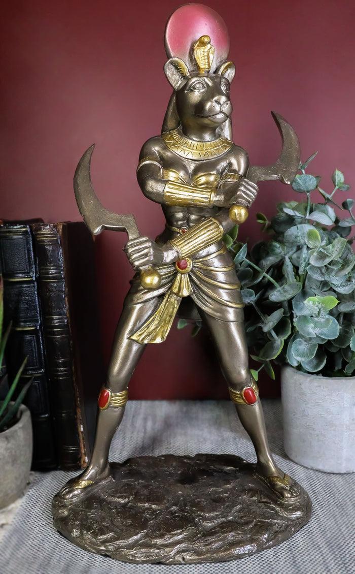 Classical Egyptian Goddess Sekhmet Ra With Solar Disc And Uraeus Statue 11"H Classical Egyptian Goddess Sekhmet Ra With Solar Disc And Uraeus Statue 11"H