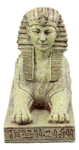 Classical Egyptian Guardian Sphinx Figurine 4.25"L Androsphinx Lion Collectible