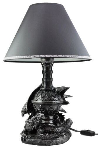 Climbing Gothic Dragon Desktop Table Lamp Statue Decor With Shade 19"H