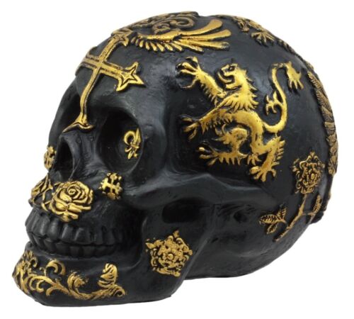 Coat Of Arms Templar Saint George Skull Figurine Royal Lion Heraldry Le Fleur
