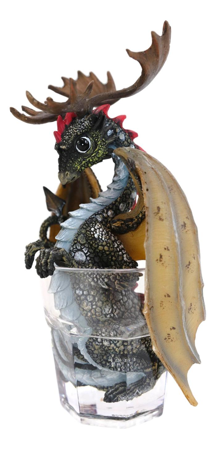 Cocktail Spirit Drunken Vodka Elk Moose Dragon Statue Fantasy Decor Figurine