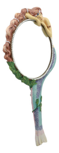 Colorful Atlantis Sirens Of The Seas Maiden Mermaid Hand Mirror Figurine Vanity