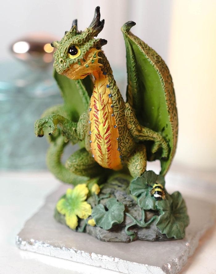 Colorful Fruits Vegetables Green Cantaloupe Dragon Figurine Fairy Garden Decor