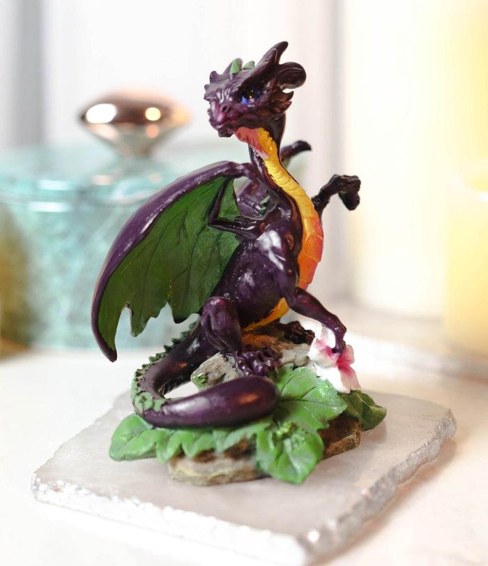Colorful Fruits Vegetables Purple Eggplant Dragon Figurine Fairy Garden Decor