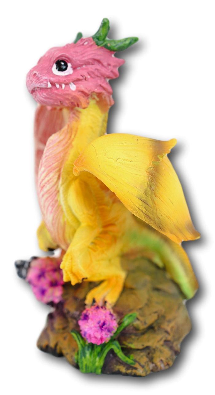 Colorful Fruits Vegetables Yellow Onion Dragon Figurine Fairy Garden Decor