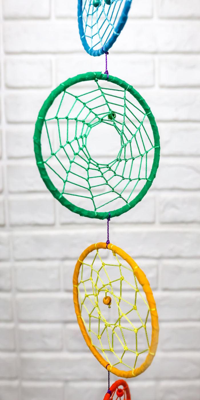 Colorful Wiccan 7 Chakra Symbols Zone Colors Dreamcatcher Yoga Wall Decor Mobile