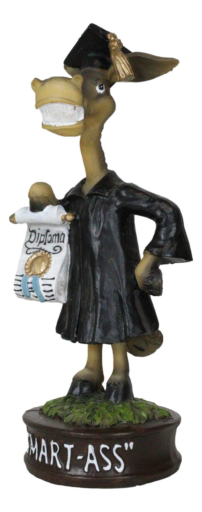 Comical Smart Ass Donkey With Diploma In Graduation Outfit Tassel Hat Figurine