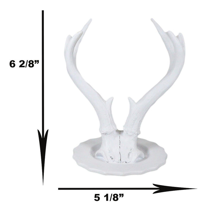 Contemporary Chic Rustic White Double Buck Deer Stag Antlers Jewelry Tree Holder
