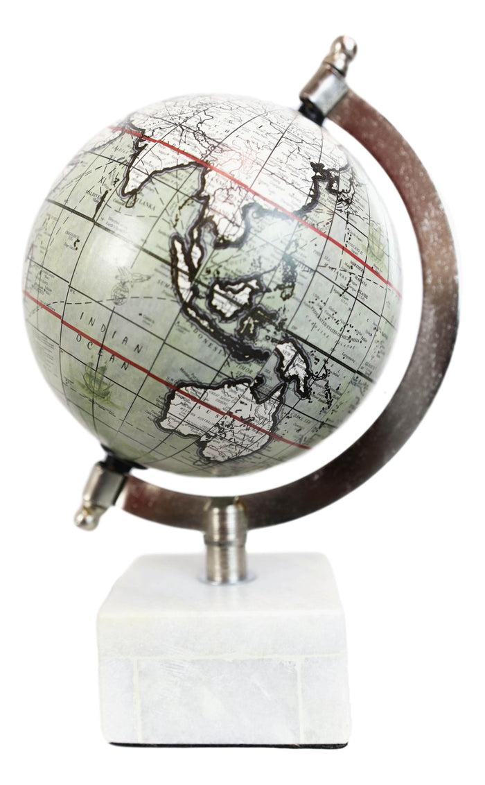 Contemporary Modern Decorative Desktop World Atlas Map Globe With Tilt Axis 13"H