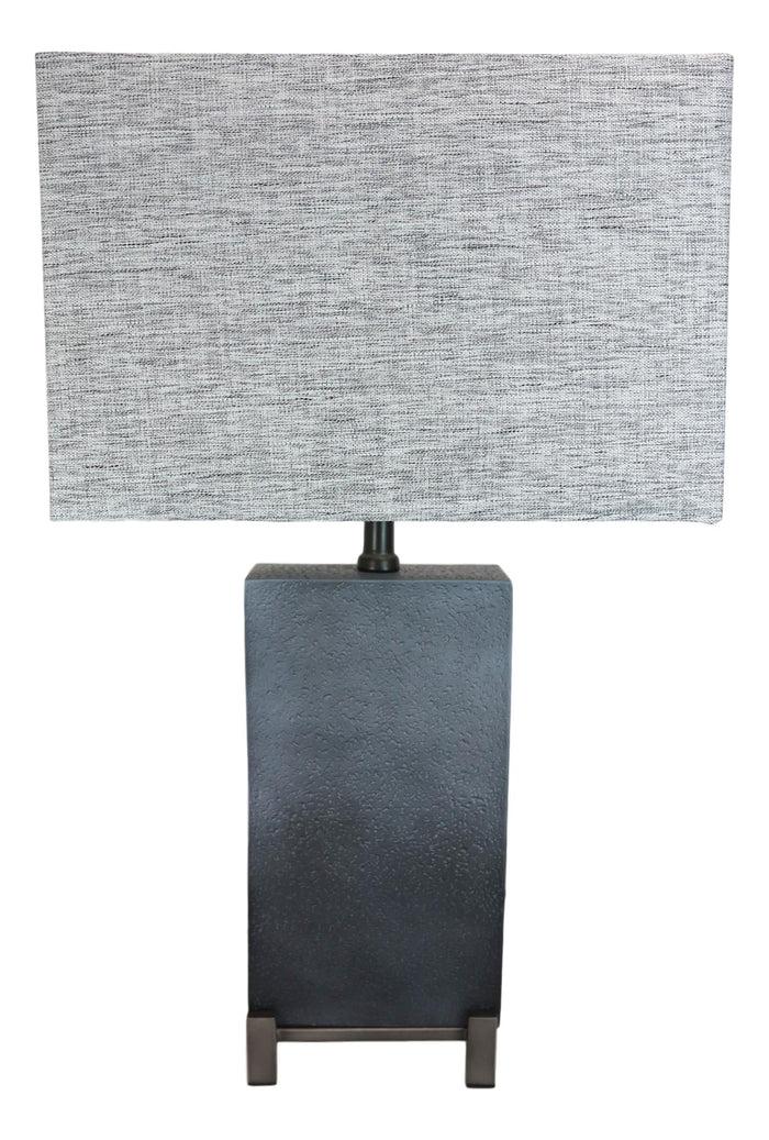 Contemporary Modern Elegant Grey Polystone Iron Metal Table Lamp With Shade 25"H