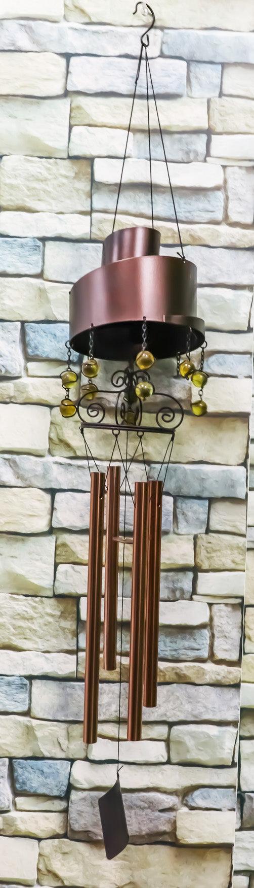 Contemporary Modern Spiral Design Resonant Copper Wind Chime Garden Patio