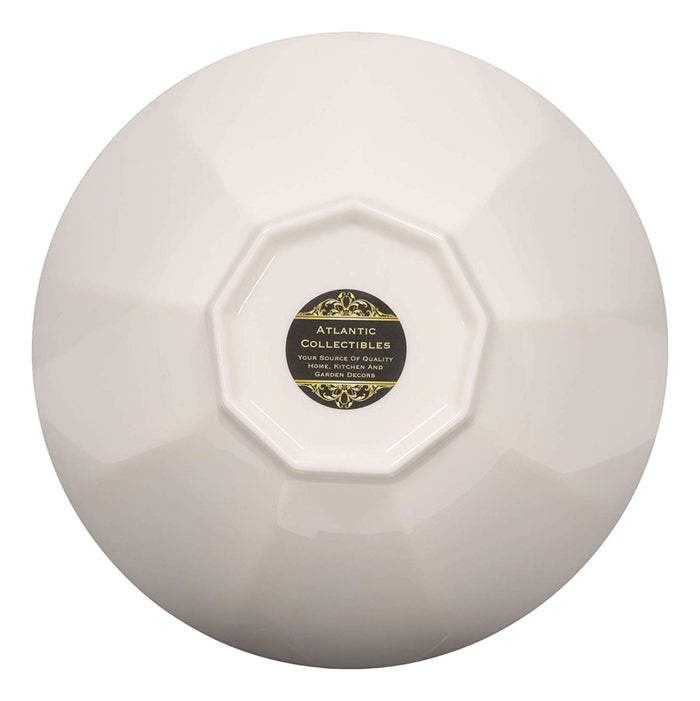 Contemporary Octagon White Jade Melamine 9"Dia Soup Salad Bowls 48oz Set Of 2