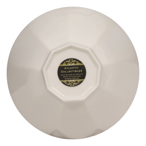 Contemporary Octagon White Jade Melamine Large 8"Dia Soup Salad Bowls 42oz Set 6