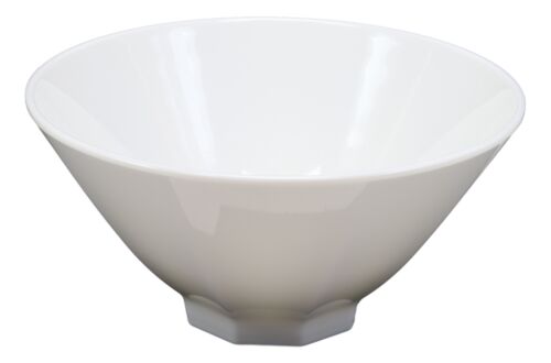 Contemporary Octagon White Jade Melamine Large 9"Dia Soup Salad Bowls 48oz Set 6