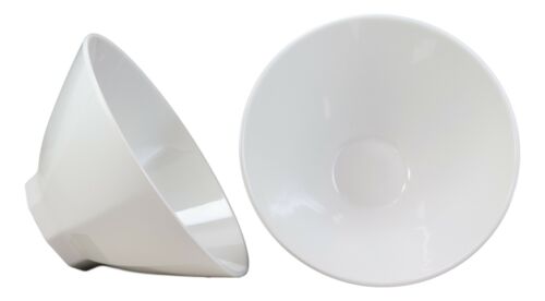 Contemporary Octagon White Jade Melamine Large 9"Dia Soup Salad Bowls 48oz Set 6