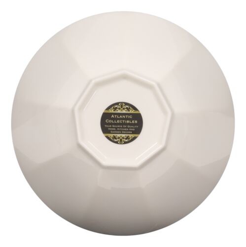 Contemporary Octagon White Jade Melamine Large 9"Dia Soup Salad Bowls 48oz Set 6
