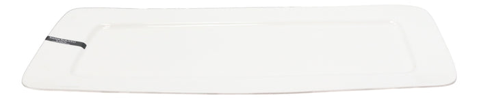 Contemporary Rectangular White Porcelain Serving Platter Plate Tray Dish 19"L