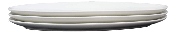Contemporary Sleek Style White Porcelain Oval Plate Serving Platter 16"L 3 Pack