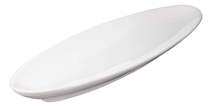 Contemporary Sleek Style White Porcelain Oval Plate Serving Platter 16"L 3 Pack