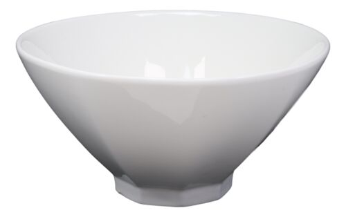 Contemporary Trapezoid White Porcelain Large Ramen Pho Soup Bowls 44oz Set Of 4