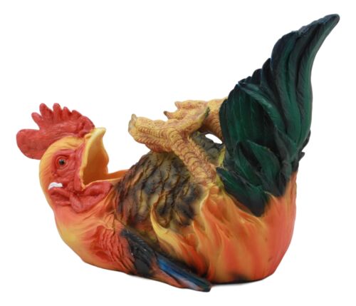Cottage Farm Alpha Rooster Chicken Wine Holder Statue Animal Farm Kitchen Decor