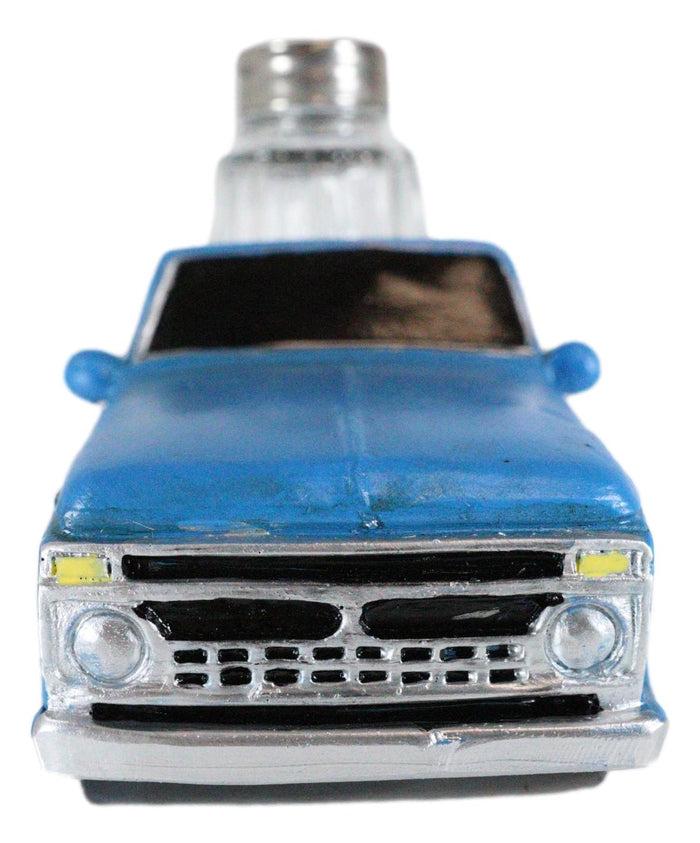 Country Rustic Vintage Blue Highboy Pickup Truck Salt And Pepper Shakers Holder
