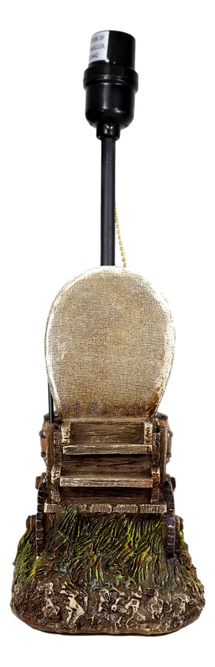 Country Western Rustic Cargo Carriage Wagon Farm Windmill Table Lamp With Shade